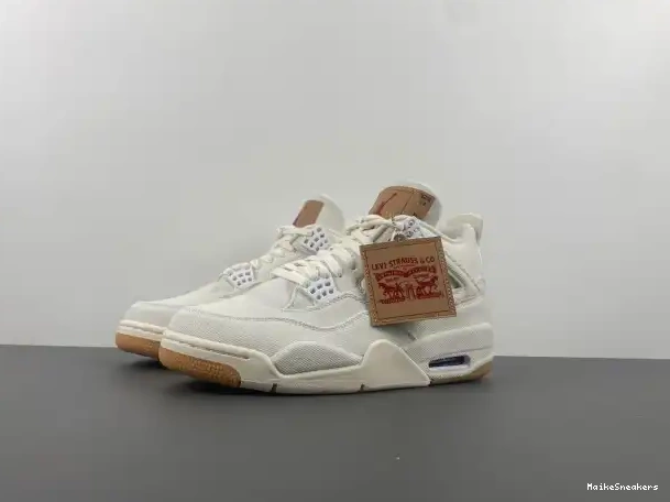 MaikeSneakers AO2571-100 x Air Jordan 'White' 4 Levi's 0323